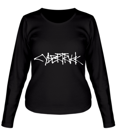 Женская футболка длинный рукав Cybertruck tesla logo