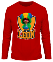 Мужская футболка длинный рукав BS Leon emblem shield фото