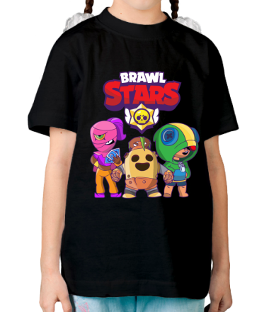 Детская футболка Brawl Stars three characters from the game