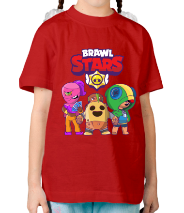 Детская футболка Brawl Stars three characters from the game