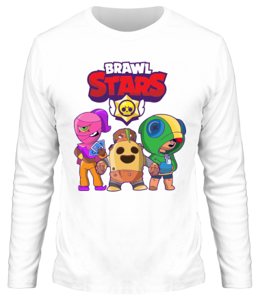 Мужская футболка длинный рукав Brawl Stars three characters from the game