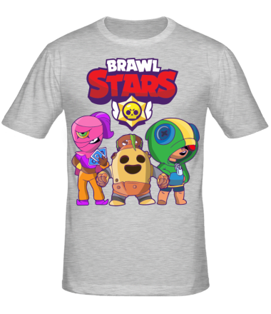 Мужская футболка Brawl Stars three characters from the game