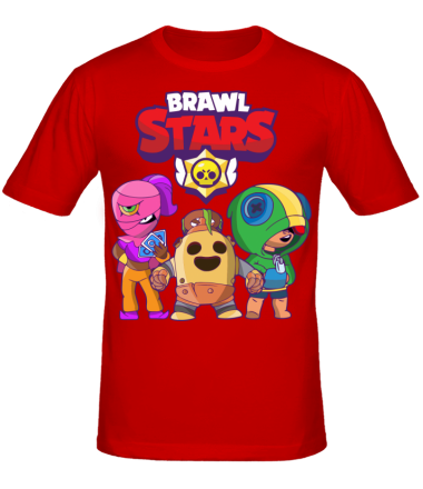 Мужская футболка Brawl Stars three characters from the game