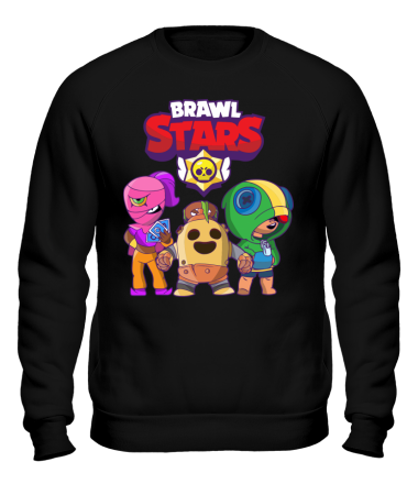 Толстовка без капюшона Brawl Stars three characters from the game