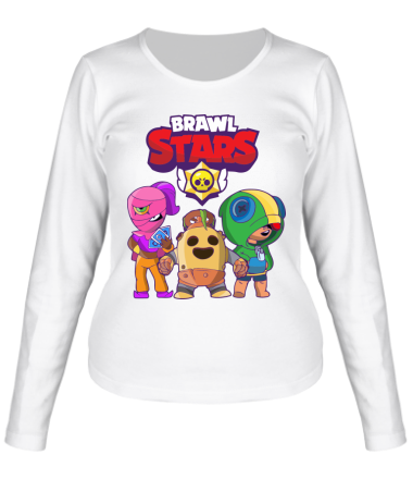 Женская футболка длинный рукав Brawl Stars three characters from the game