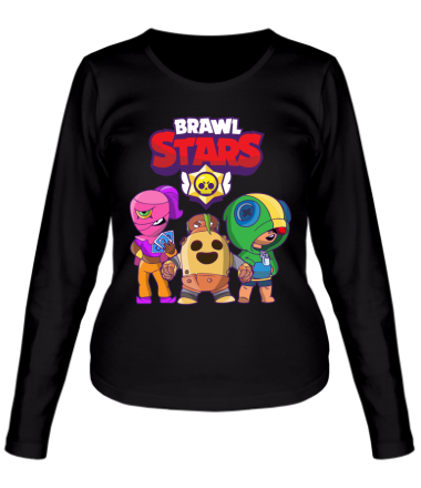 Женская футболка длинный рукав Brawl Stars three characters from the game