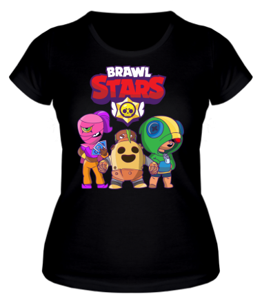 Женская футболка Brawl Stars three characters from the game