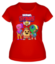 Женская футболка Brawl Stars three characters from the game фото