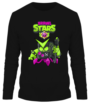 Мужская футболка длинный рукав Virus 8-Bit New Skin Brawl Stars