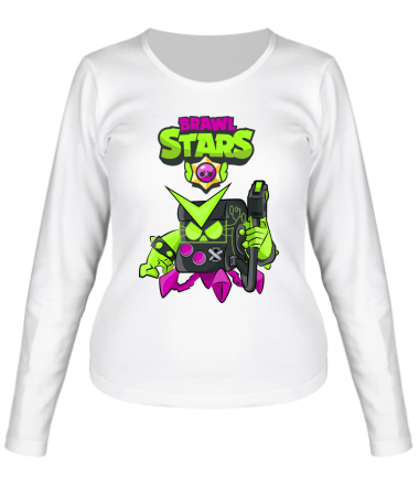 Женская футболка длинный рукав Virus 8-Bit New Skin Brawl Stars