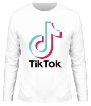 Мужская футболка длинный рукав  Tiktok logo фото