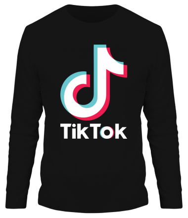 Мужская футболка длинный рукав  Tiktok logo