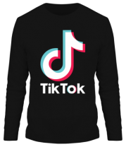 Мужская футболка длинный рукав  Tiktok logo