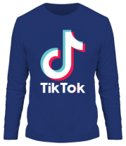Мужская футболка длинный рукав  Tiktok logo фото