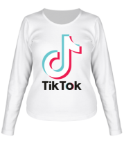 Женская футболка длинный рукав  Tiktok logo фото