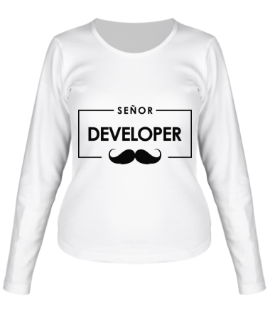 Женская футболка длинный рукав Senor Developer