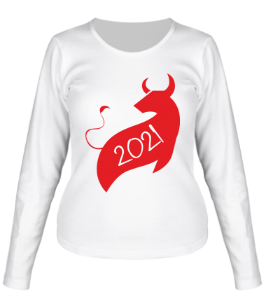 Женская футболка длинный рукав Год Коровы 2021