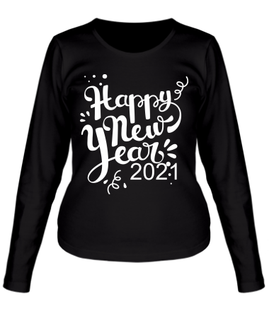 Женская футболка длинный рукав Новый год 2021 