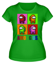Женская футболка Among us rainbow