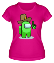 Женская футболка Салатовый в шляпе из Амонг ас. фото