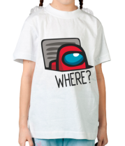 Детская футболка Where? ( Among Us )