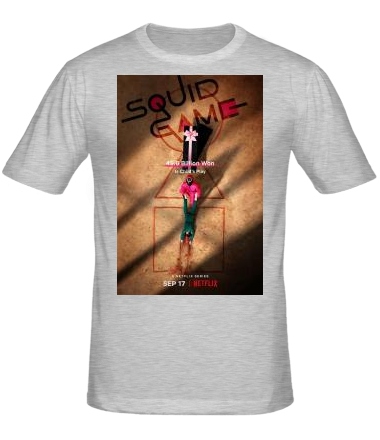 Мужская футболка Игра в кальмара постер