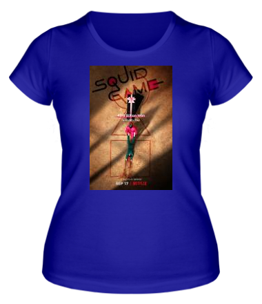 Женская футболка Игра в кальмара постер