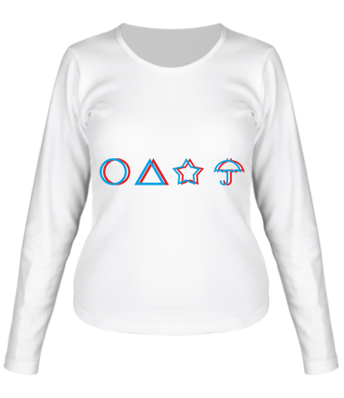 Женская футболка длинный рукав Лого Игра в кальмара 3d