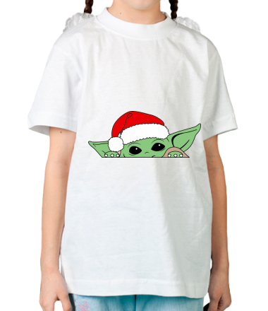 Детская футболка Baby Yoda Santa