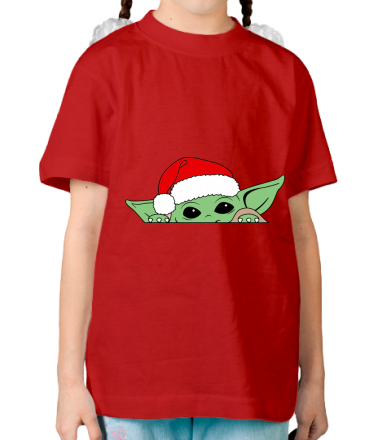 Детская футболка Baby Yoda Santa