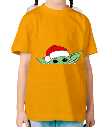 Детская футболка Baby Yoda Santa