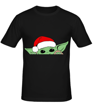 Мужская футболка Baby Yoda Santa