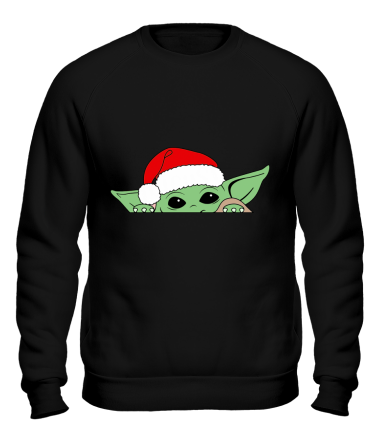 Толстовка без капюшона Baby Yoda Santa