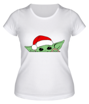 Женская футболка Baby Yoda Santa фото