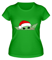 Женская футболка Baby Yoda Santa