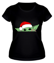 Женская футболка Baby Yoda Santa фото