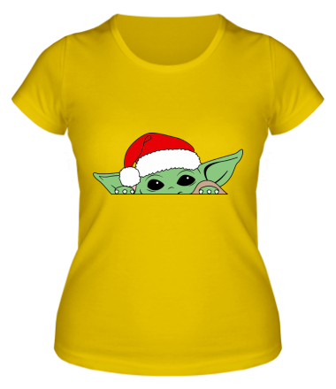 Женская футболка Baby Yoda Santa