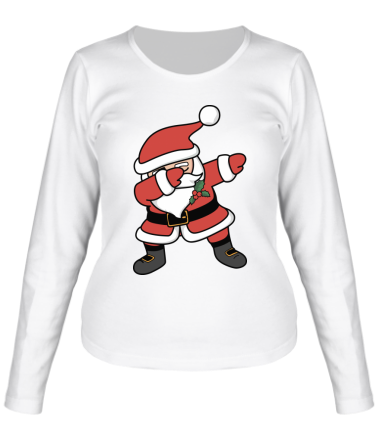 Женская футболка длинный рукав  Santa dabbing