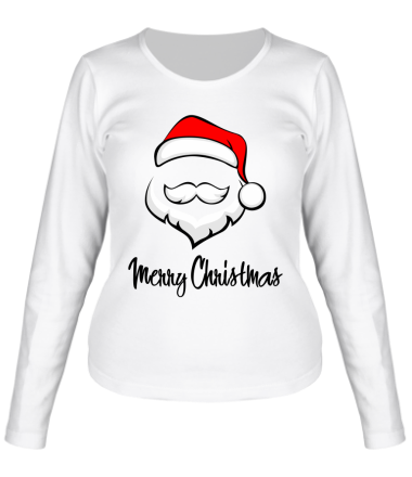 Женская футболка длинный рукав Merry Christmas