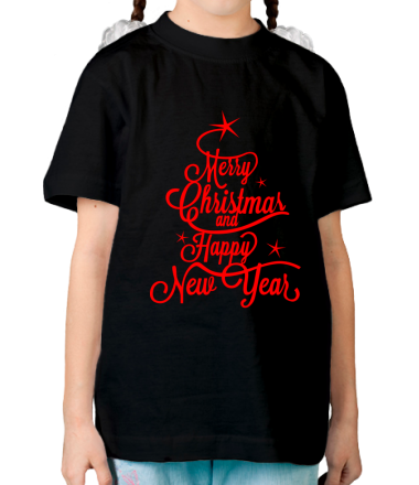 Детская футболка Merry Christmas and Happy New Year