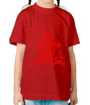 Детская футболка Merry Christmas and Happy New Year фото