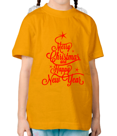 Детская футболка Merry Christmas and Happy New Year