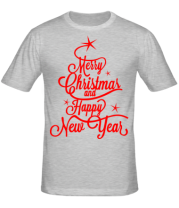 Мужская футболка Merry Christmas and Happy New Year фото