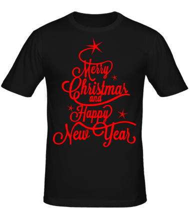 Мужская футболка Merry Christmas and Happy New Year