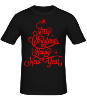 Мужская футболка Merry Christmas and Happy New Year фото