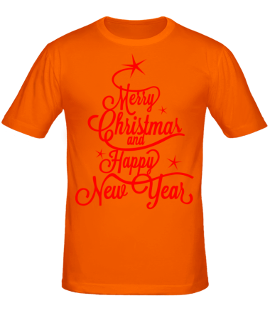 Мужская футболка Merry Christmas and Happy New Year