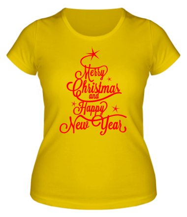 Женская футболка Merry Christmas and Happy New Year