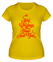 Женская футболка Merry Christmas and Happy New Year фото