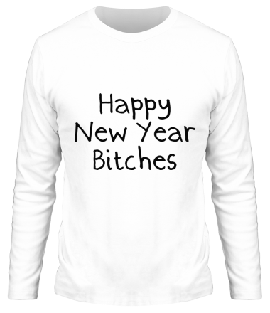 Мужская футболка длинный рукав Happy New Year bitches