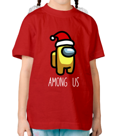 Детская футболка Among us in Santa hat